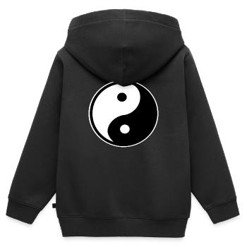 Ying Yang - Kinder Premium Organic Zip Hoodie - Schwarz - Hinten - AI Model Kid Male (0cm)