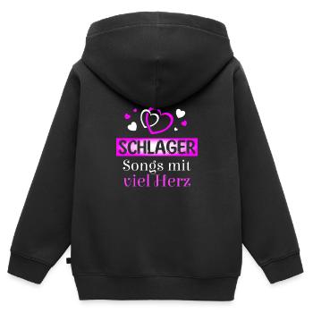 Schlager Songs mit viel Herz - Kinder Premium Organic Zip Hoodie - Schwarz - Hinten - AI Model Kid Male (0cm)