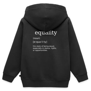 Equality Gleichberechtigung Gleich Menschlichkeit - Kinder Premium Organic Zip Hoodie - Schwarz - Hinten - AI Model Kid Male (0cm)