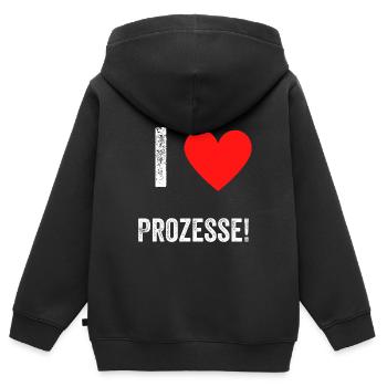 Lustiges Prozesse Arbeitskollegen Arbeit - Kinder Premium Organic Zip Hoodie - Schwarz - Hinten - AI Model Kid Male (0cm)