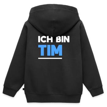 Tim Name Spruch für stolze Tims - Kinder Premium Organic Zip Hoodie - Schwarz - Hinten - AI Model Kid Male (0cm)