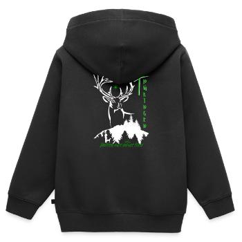 Le cœur vert de Thuringe-Allemagne - Sweat Premium à capuche zippé enfant bio - noir - Dos - AI Model Kid Male (0cm)