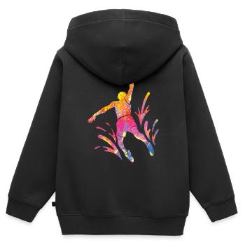 Basketballspieler Bunte Farbe Slam Dunk Sport - Kinder Premium Organic Zip Hoodie - Schwarz - Hinten - AI Model Kid Male (0cm)