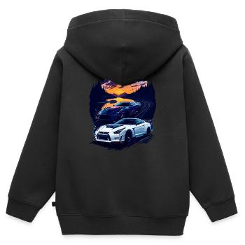Klassischer Sportwagen - Kinder Premium Organic Zip Hoodie - Schwarz - Hinten - AI Model Kid Male (0cm)