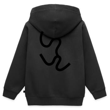 lignes aléatoires de forme de ligne - Sweat Premium à capuche zippé enfant bio - noir - Dos - AI Model Kid Male (0cm)