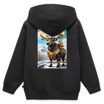 Steampunk Winter Wonderland orignal 1.1 - Sweat Premium à capuche zippé enfant bio - noir - Dos - AI Model Kid Male (0cm)