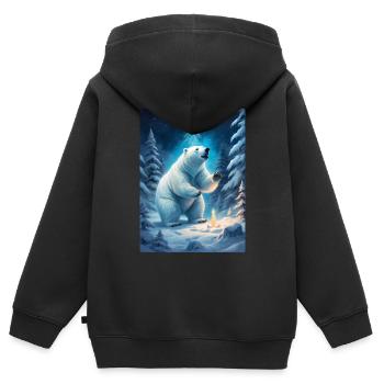 Winter Landscape Bears 1.6 - Kids Premium Organic Zip-up Hoodie - black - Back - AI Model Kid Male (0cm)