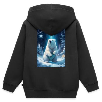 Winter Landscape Bears 1.8 - Kids Premium Organic Zip-up Hoodie - black - Back - AI Model Kid Male (0cm)