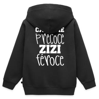 Glatze Wer Kann Humor Kahlheit Mann Humor Gut aussehend - Kinder Premium Organic Zip Hoodie - Schwarz - Hinten - AI Model Kid Male (0cm)