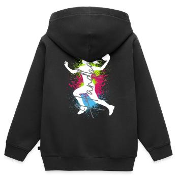 Handballerin Handball Frau Sport Handballspielerin - Kinder Premium Organic Zip Hoodie - Schwarz - Hinten - AI Model Kid Male (0cm)