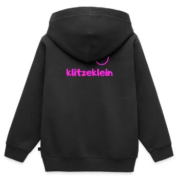 Klitzeklein für Baby, Neugeborene, Junge, Mädchen - Kinder Premium Organic Zip Hoodie - Schwarz - Hinten - AI Model Kid Male (0cm)