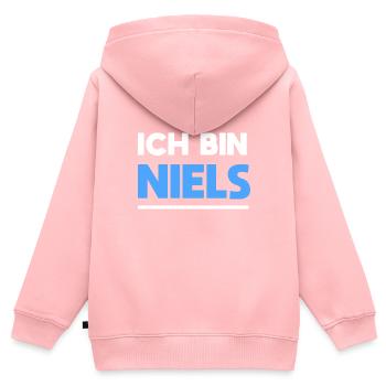 Niels Name Spruch für stolze Niels - Kinder Premium Organic Zip Hoodie - Rosa - Hinten - AI Model Kid Female (0cm)