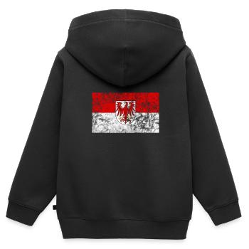 Brandenburg Flagge - Kinder Premium Organic Zip Hoodie - Schwarz - Hinten - AI Model Kid Male (0cm)