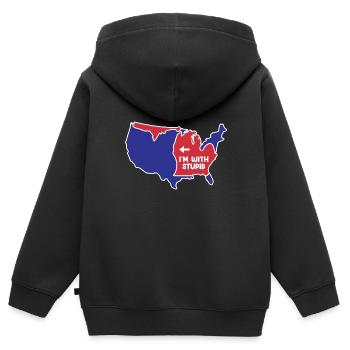 Michigan US Slogan für patriotische Michigander - Kinder Premium Organic Zip Hoodie - Schwarz - Hinten - AI Model Kid Male (0cm)