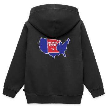Minnesota Design für patriotische Minnesotaner - Kinder Premium Organic Zip Hoodie - Schwarz - Hinten - AI Model Kid Male (0cm)