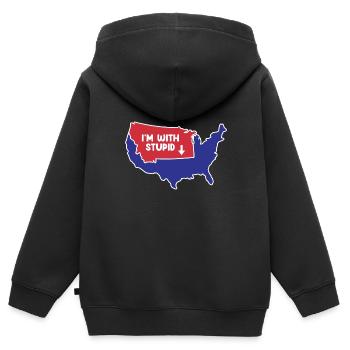 Montana US Slogan für patriotische Montanier - Kinder Premium Organic Zip Hoodie - Schwarz - Hinten - AI Model Kid Male (0cm)