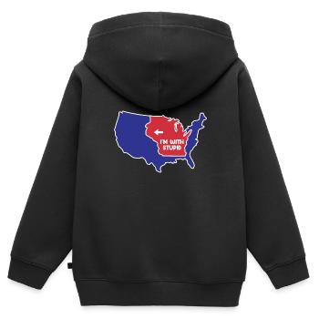 Wisconsin Design für patriotische Wisconsinites - Kinder Premium Organic Zip Hoodie - Schwarz - Hinten - AI Model Kid Male (0cm)