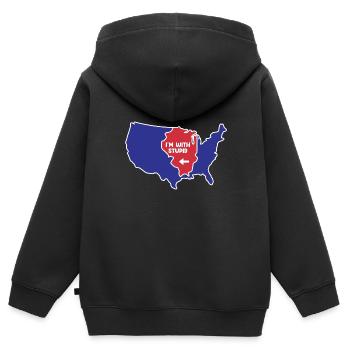 Illinois US Design für patriotische Illinoisaner - Kinder Premium Organic Zip Hoodie - Schwarz - Hinten - AI Model Kid Male (0cm)