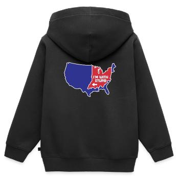 Indiana State US Design für patriotische Hoosier - Kinder Premium Organic Zip Hoodie - Schwarz - Hinten - AI Model Kid Male (0cm)