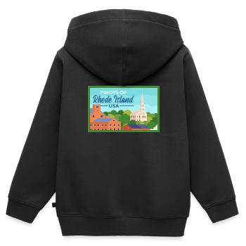 Rhode Island Fil-Am Design pour Proud Pinoys - Sweat Premium à capuche zippé enfant bio - noir - Dos - AI Model Kid Male (0cm)