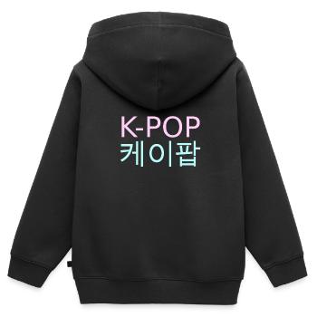 K-Pop Korean Pop Music - Kinder Premium Organic Zip Hoodie - Schwarz - Hinten - AI Model Kid Male (0cm)