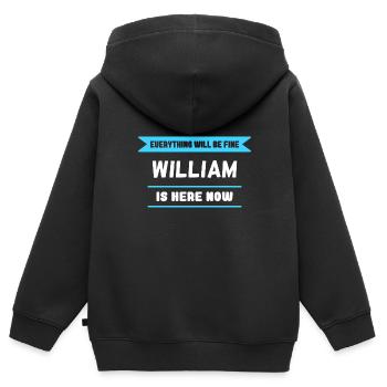 William Name Saying für stolze Williams - Kinder Premium Organic Zip Hoodie - Schwarz - Hinten - AI Model Kid Male (0cm)