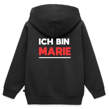 Marie Name Spruch für stolze Maries - Kinder Premium Organic Zip Hoodie - Schwarz - Hinten - AI Model Kid Male (0cm)