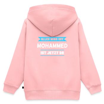 Mohammed Name Design für stolze Mohammeds - Kinder Premium Organic Zip Hoodie - Rosa - Hinten - AI Model Kid Female (0cm)