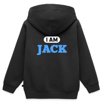 Jack Name Saying für stolze Jacks - Kinder Premium Organic Zip Hoodie - Schwarz - Hinten - AI Model Kid Male (0cm)