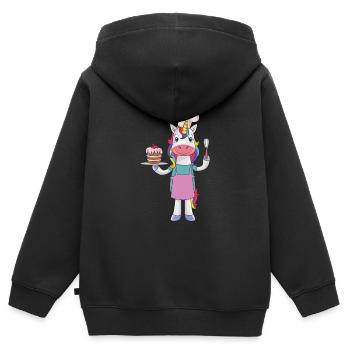 Lustiges Kuchen Backendes Köchin Einhorn Geschenk - Kinder Premium Organic Zip Hoodie - Schwarz - Hinten - AI Model Kid Male (0cm)