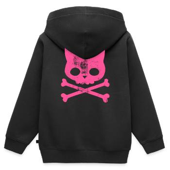 Mieze Pink - Katze Punk - Kinder Premium Organic Zip Hoodie - Schwarz - Hinten - AI Model Kid Male (0cm)