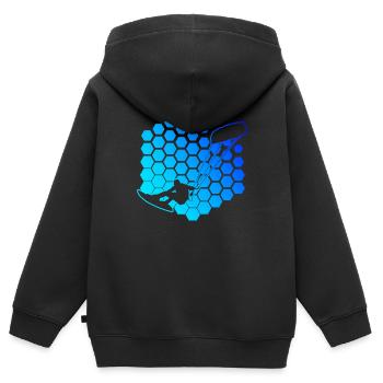 Kitesurf Kitesurf kitesurfer - Sweat Premium à capuche zippé enfant bio - noir - Dos - AI Model Kid Male (0cm)