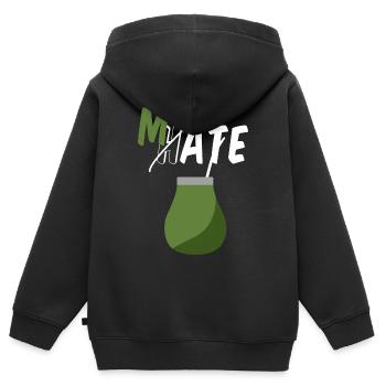 Ne haïssez pas, buvez du maté - Sweat Premium à capuche zippé enfant bio - noir - Dos - AI Model Kid Male (0cm)