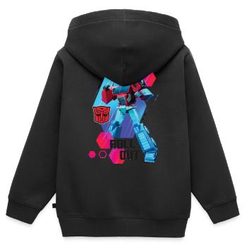Transformers Earth Spark Autobot Optimus Prime - Kinder Premium Organic Zip Hoodie - Schwarz - Hinten - AI Model Kid Male (0cm)