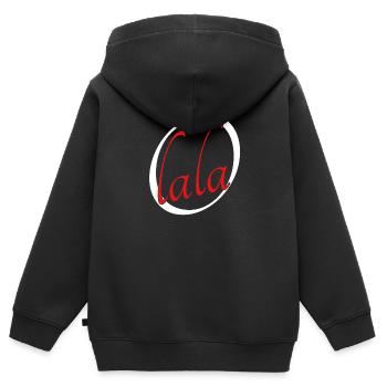 Oh lala - Kinder Premium Organic Zip Hoodie - Schwarz - Hinten - AI Model Kid Male (0cm)