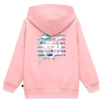 Silhouettes des tambours - Sweat Premium à capuche zippé enfant bio - rose - Dos - AI Model Kid Female (0cm)