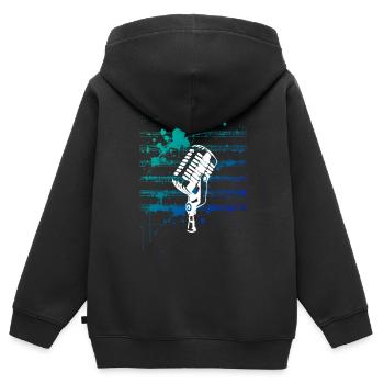 say it with micro - Kids Premium Organic Zip-up Hoodie - black - Back - AI Model Kid Male (0cm)