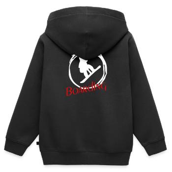snowboarding boarding - Kinder Premium Organic Zip Hoodie - Schwarz - Hinten - AI Model Kid Male (0cm)