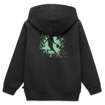 Basketball, Baller, Player, Streetball - Kinder Premium Organic Zip Hoodie - Schwarz - Hinten - AI Model Kid Male (0cm)