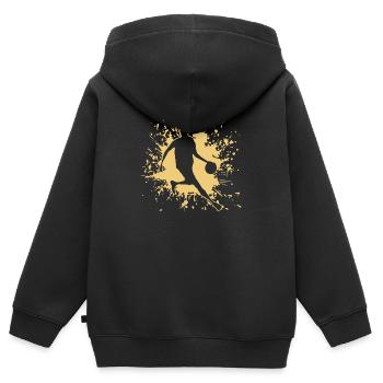 Basketball - Kinder Premium Organic Zip Hoodie - Schwarz - Hinten - AI Model Kid Male (0cm)