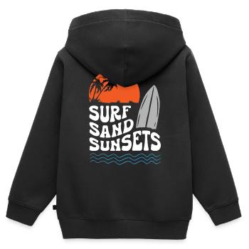 Surf Sand Sunset - Kinder Premium Organic Zip Hoodie - Schwarz - Hinten - AI Model Kid Male (0cm)
