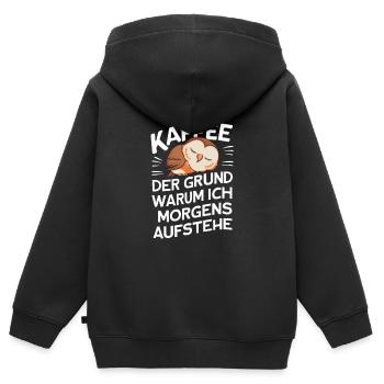 Nachteule Eule Eulen Vogel - Kinder Premium Organic Zip Hoodie - Schwarz - Hinten - AI Model Kid Male (0cm)