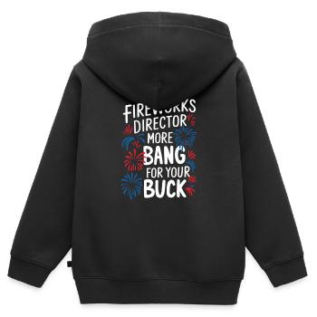 Pyrotechnie Feux d’artifice Pyrotechnie - Sweat Premium à capuche zippé enfant bio - noir - Dos - AI Model Kid Male (0cm)