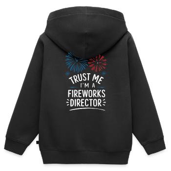 Pyrotechniker Feuerwerk Pyrotechnik - Kinder Premium Organic Zip Hoodie - Schwarz - Hinten - AI Model Kid Male (0cm)