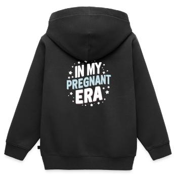 Grossesse Grossesse Accouchement - Sweat Premium à capuche zippé enfant bio - noir - Dos - AI Model Kid Male (0cm)