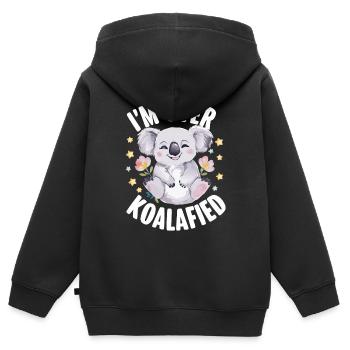 Koala Koala Koala Ours Koala Animal - Sweat Premium à capuche zippé enfant bio - noir - Dos - AI Model Kid Male (0cm)