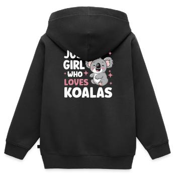 Koala Koala Koala Ours Koala Animal - Sweat Premium à capuche zippé enfant bio - noir - Dos - AI Model Kid Male (0cm)