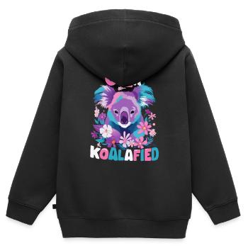 Koala Koala Koala Ours Koala Animal - Sweat Premium à capuche zippé enfant bio - noir - Dos - AI Model Kid Male (0cm)