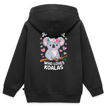Koala Koala Koala Ours Koala Animal - Sweat Premium à capuche zippé enfant bio - noir - Dos - AI Model Kid Male (0cm)