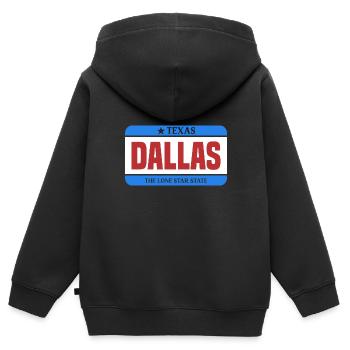 Dallas Texas Lone Star State Design für stolze - Kinder Premium Organic Zip Hoodie - Schwarz - Hinten - AI Model Kid Male (0cm)